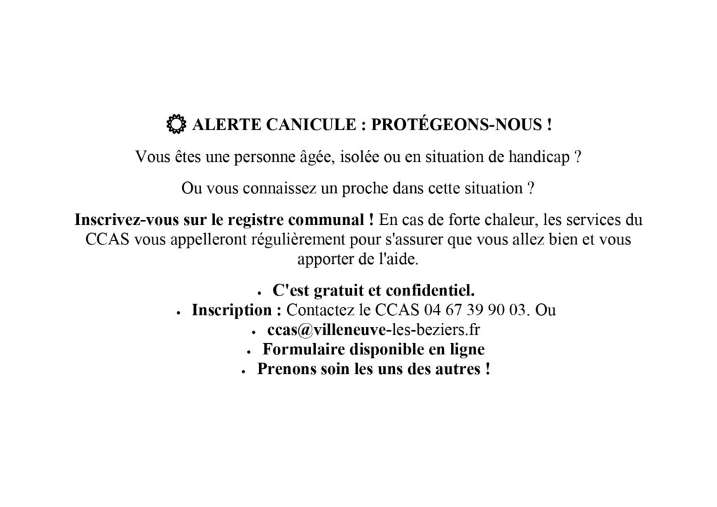 Communiqué du CCAS