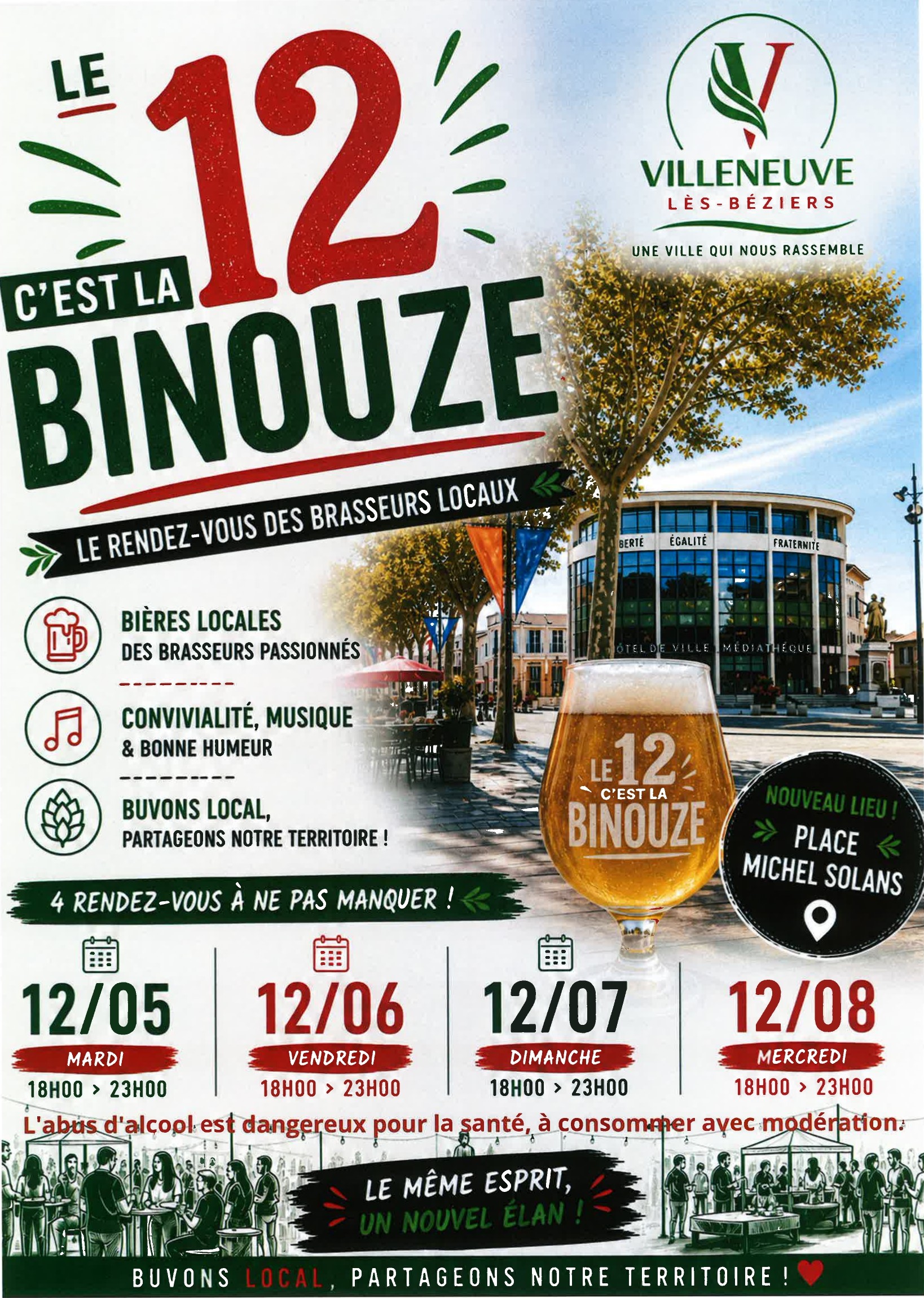 Jeden 12. des Monats laden wir Sie auf die Place Michel Solans zu «Le 12, c’est la Binouze» ein!