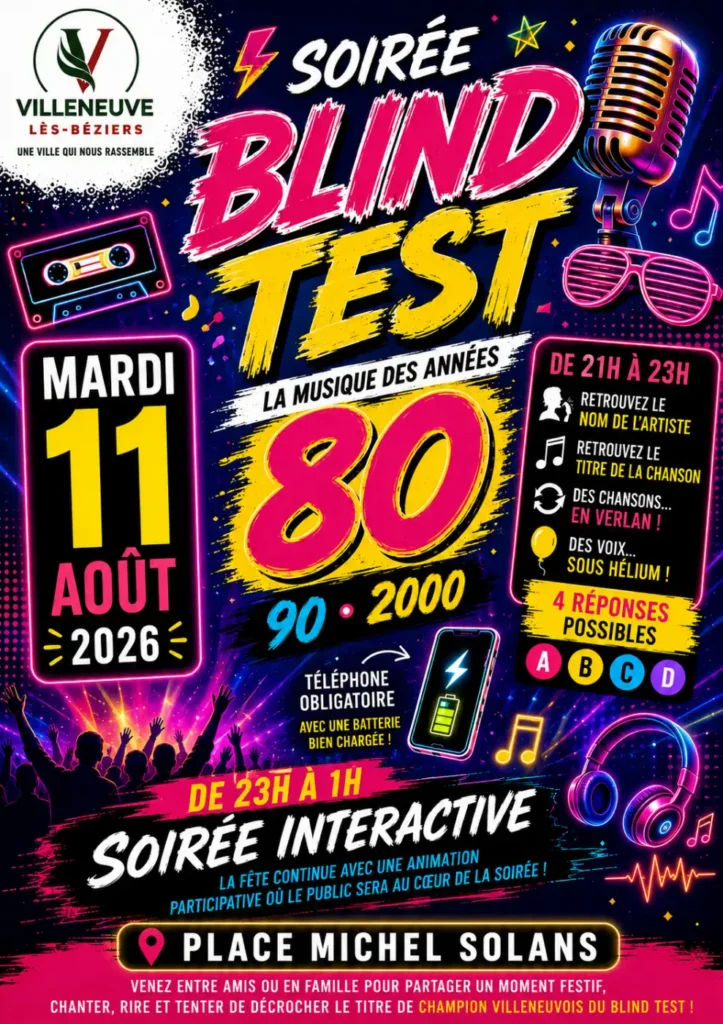 Soirée Blind Test : les années 80, 90 et 2000 à l&rsquo;honneur !