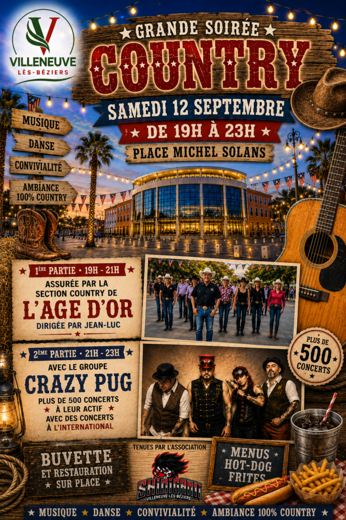 Grande soirée Country à Villeneuve-lès-Béziers